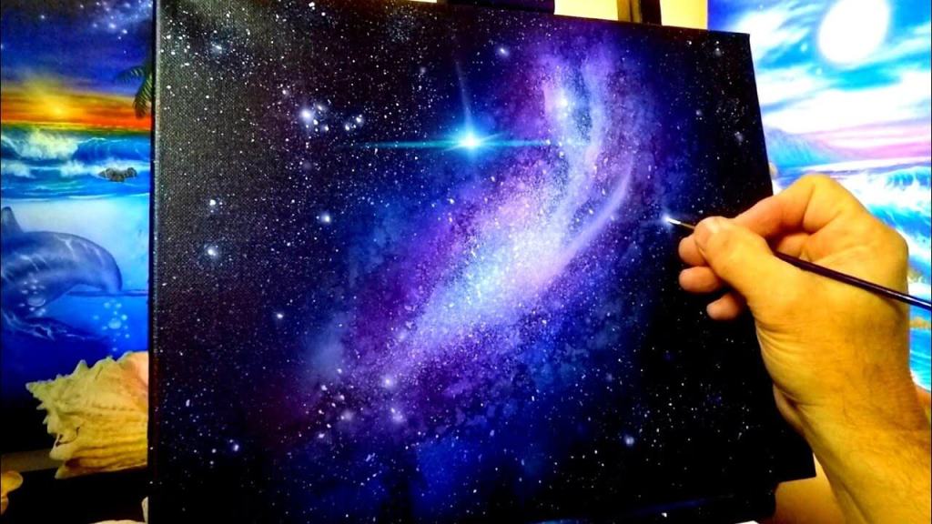 Step-by-Step Galaxy Painting with&nbsp;Sponges